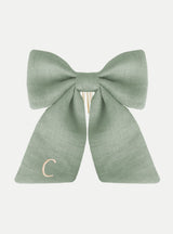 Audrey Haarschleife aus Leinen in hellblau - weddorable