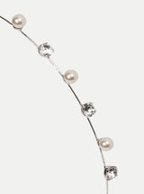 Ines Crystal perlen Haarreif silber - weddorable