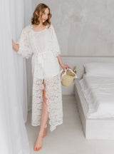 Braut Morgenmantel Saskia in weiß